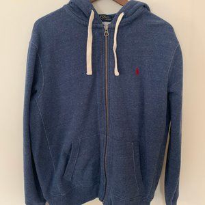 Polo Ralph Lauren Large Cotton Blue Zip Up Hoodie